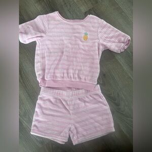 Pink Striped Terry set